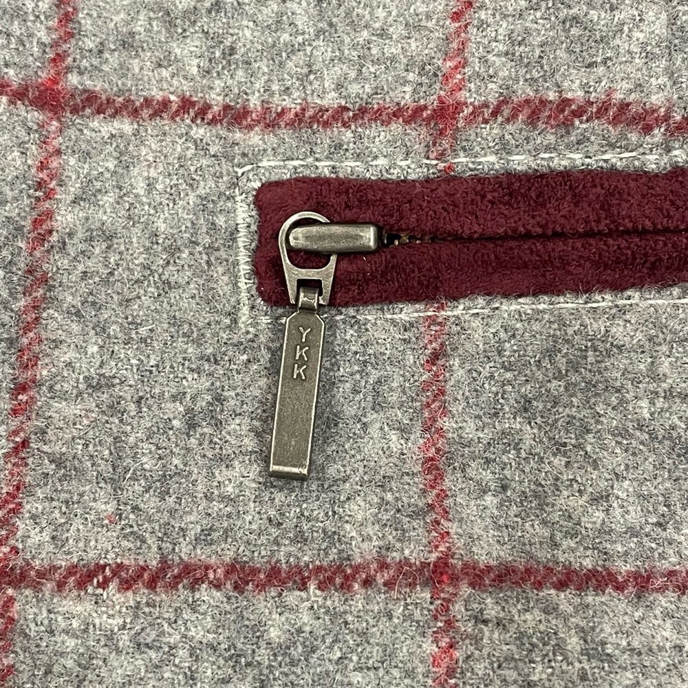 NWT Bob Timberlake Grey & Maroon Plaid Wool Blend Mini Skirt Clueless Vi… - Picture 5 of 12